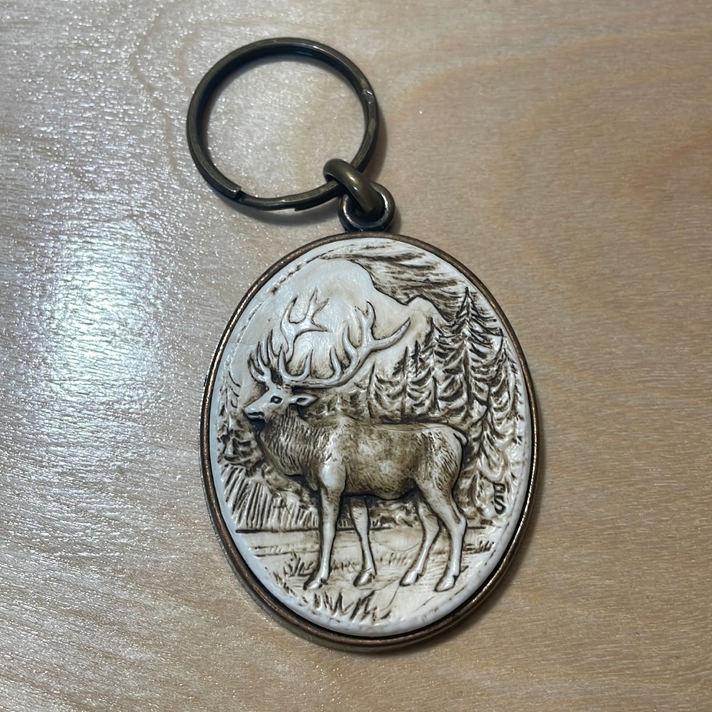 Oval Canada Elk Keychain